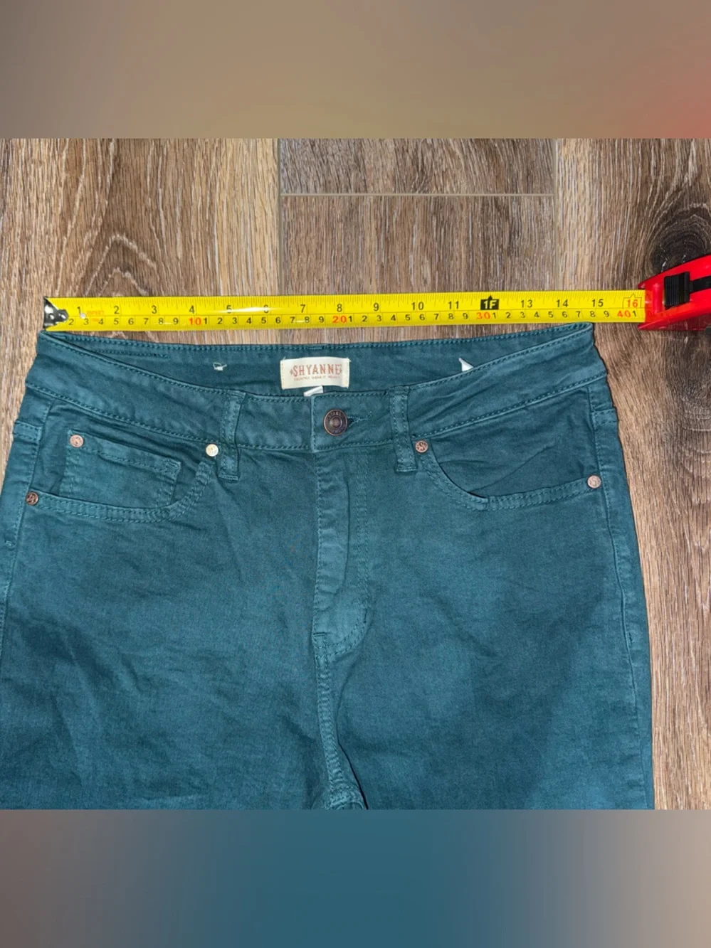 SHYANNE WOMEN'S HIGH RISE SUPER FLARE JEANS in Deep Teal Size 30 - Picture 9 of 12